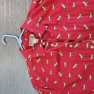 Duluth men's dinosaur T-Rex button shirt XL